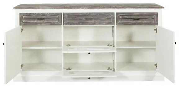 Bufet 2+2Usi + 3Sertare Cabana, Alb & Antracite, 174,4 x 42 x 90 Cm