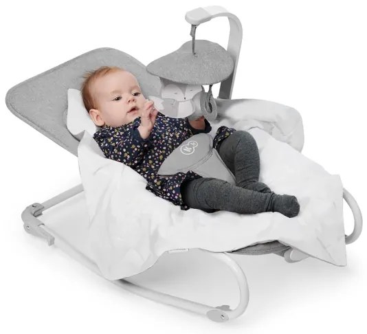 Leagăn cu vibrații și sunete pentru bebeluși KINDERKRAFT FELIO 2 gri