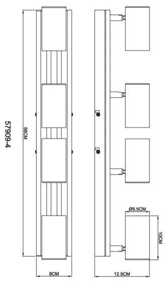 Spot Globo 57909-4 KAYDEN 4xGU10/25W/230V negru