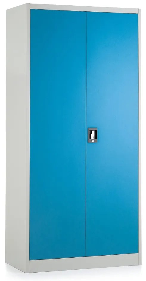 Dulap metalic, 90 x 45 x 185 cm, încuietoare cu cilindru, albastru - ral 5012