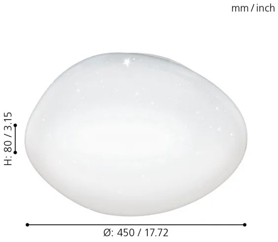 Eglo 98227 - Plafonieră LED SILERAS-A, dimabilă, LED/24W/230V, Ø45 cm + telecomandă