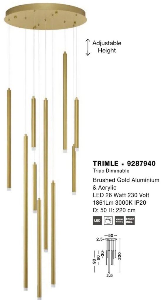 Lustra LED suspendata design minimalist TRIMLE aurie