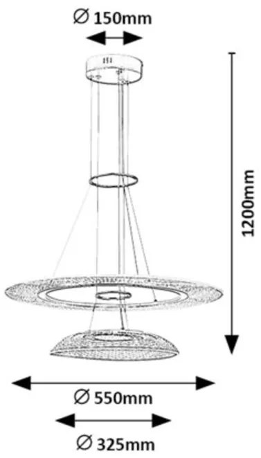 Lustra LED suspendata din metal auriu Zofrael D-55cm
