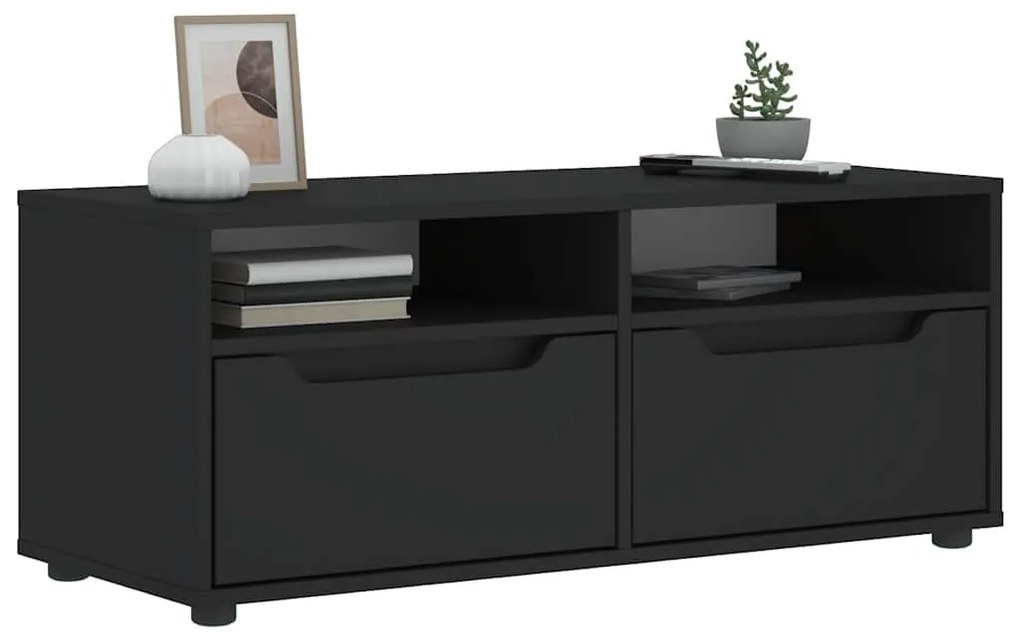 vidaXL Dulap TV „VISNES” Negru 100x40x38 cm lemn prelucrat