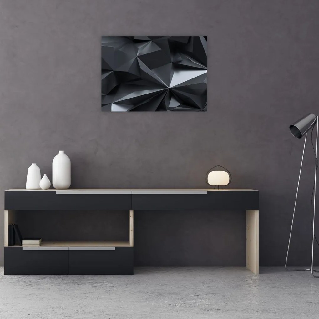 Tablou pe sticlă - Abstracție geometrică (70x50 cm)