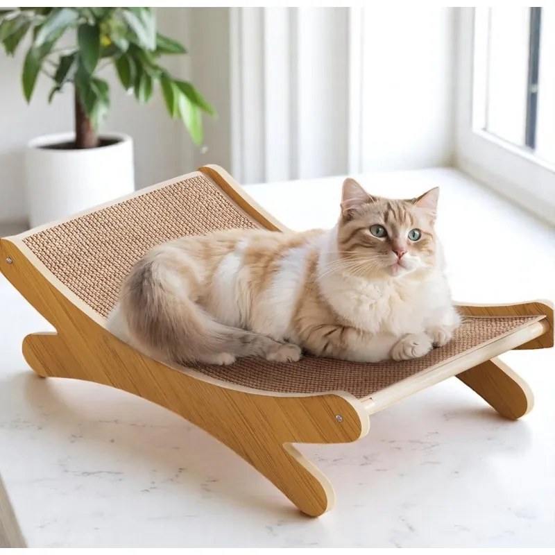 Ansamblu de joaca pentru pisici LUNICAT 49x30 cm, bej