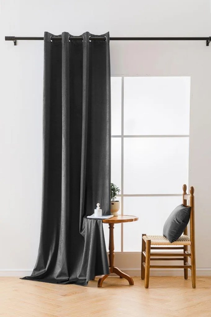 Draperie din catifea Culoare gri inchis, VELVET 140x250 cm