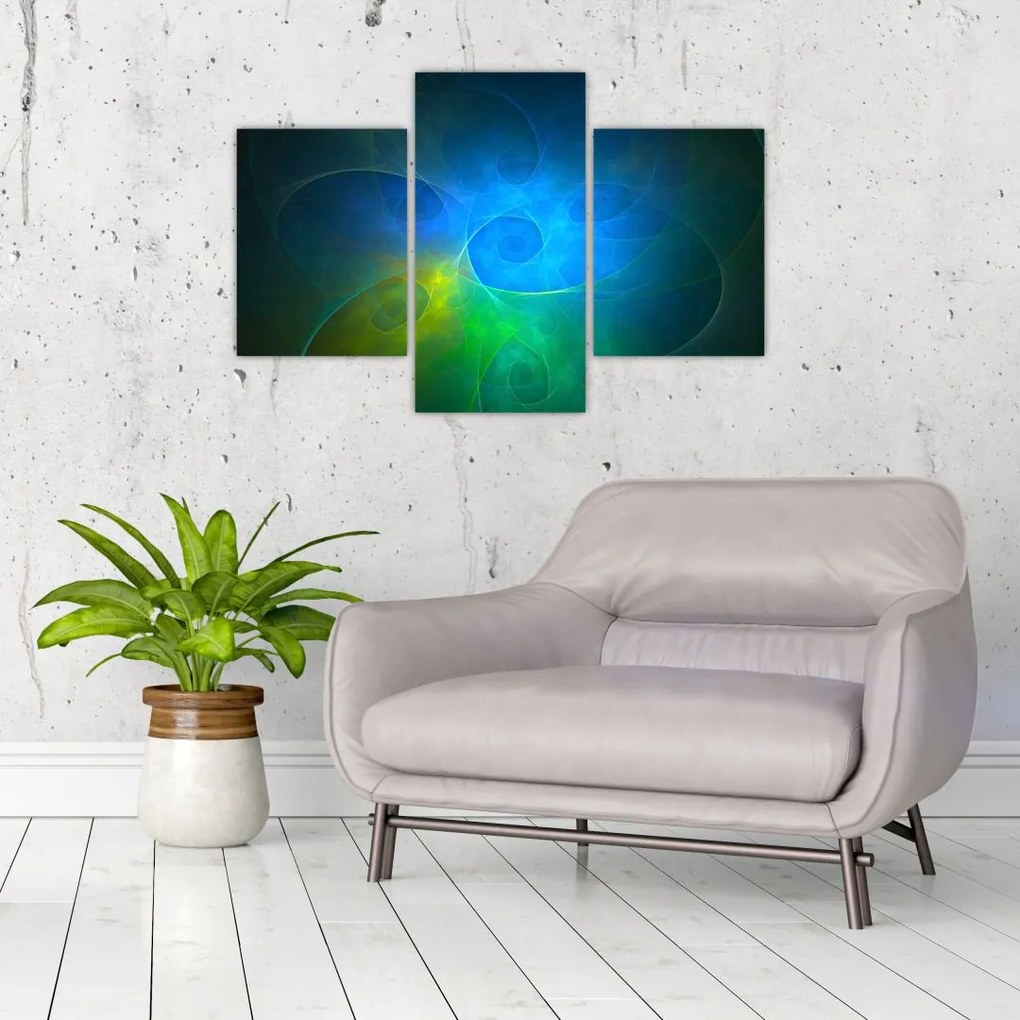 Tablou cu abstracțiune albastră (90x60 cm)