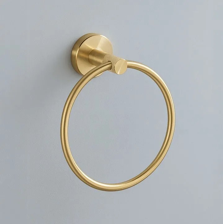 Cuier de baie Ring 6610 Modern auriu periat