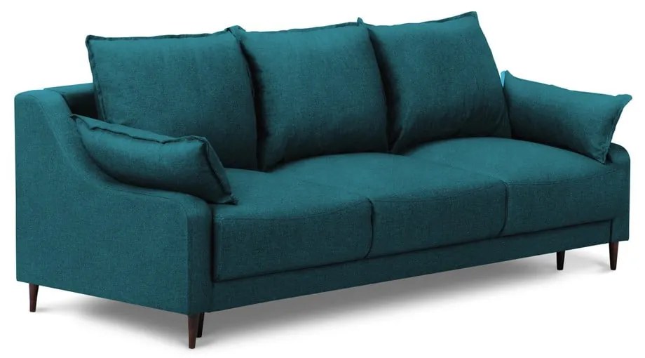 Canapea extensibilă cu spațiu pentru depozitare Mazzini Sofas Ancolie, turcoaz, 215 cm