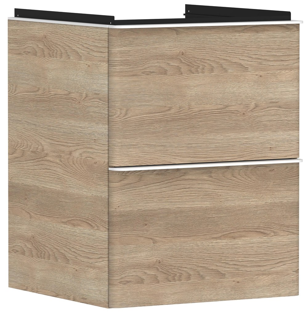 Hansgrohe Xelu Q dulap 48x49.5x60.5 cm sub chiuveta pe perete alb-stejar 54021700