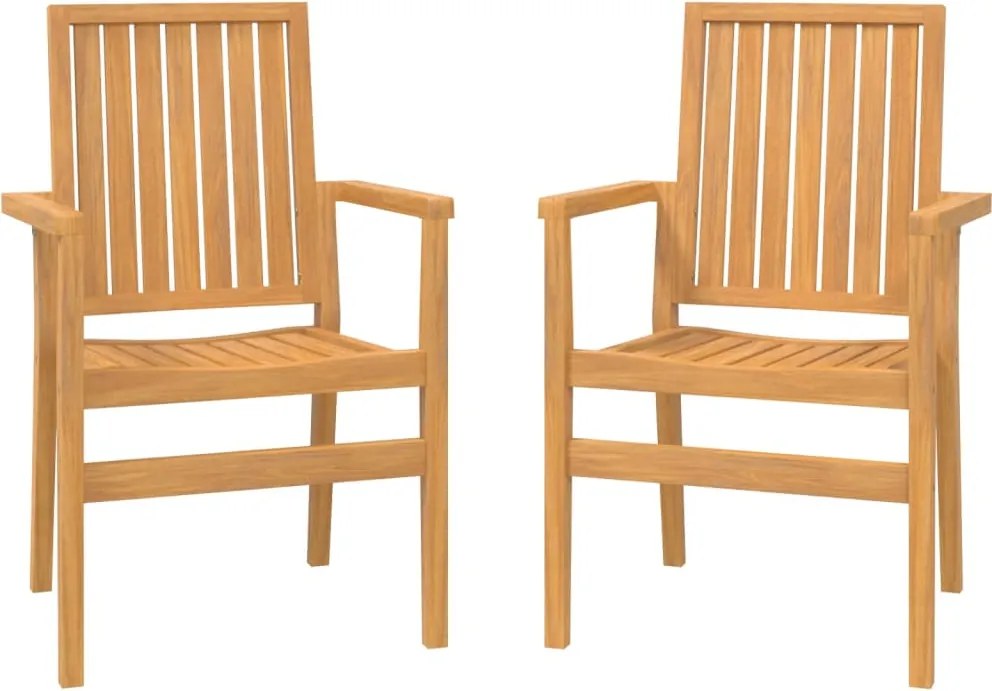 vidaXL Scaune grădină stivuibile 2 buc. 56,5x57,5x91 cm lemn masiv tec