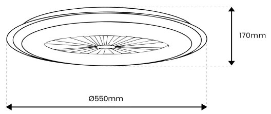 Plafonieră LED dimabilă cu ventilator ARIA LED/38W/230V negru/alb + telecomandă