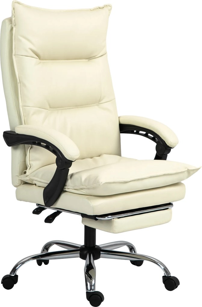 Vinsetto Fotoliu Birou Negru – Rabatabil, Suport Picioare & Ergonomic | Aosom Romania