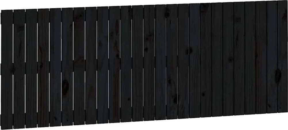 vidaXL Tăblie de pat pentru perete, negru, 159,5x3x60 cm