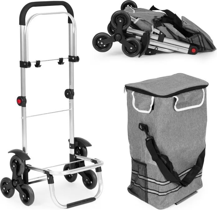 Cărucior de cumpărături pliabil 2in1 cu sac termic de 30 l