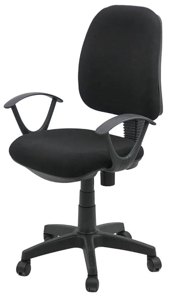 Scaun birou OFF 326 – Confort ergonomic, design simplu, tapițerie textilă, negru