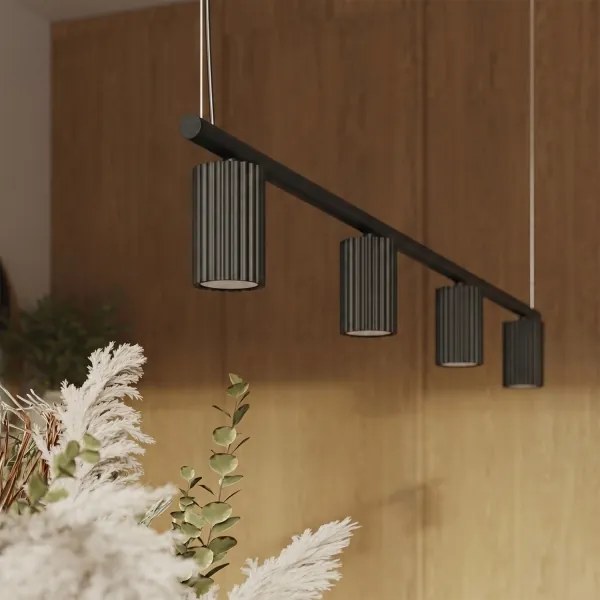 Sollux SL.2712 - Lustru suspendat pe cablu KARBON 4xGU10/10W/230V negru