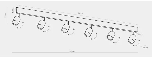 Spot TOP 6xGU10/10W/230V alb