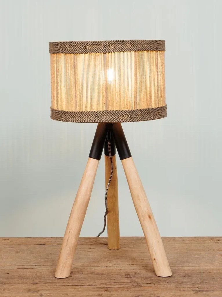 Lampa de masa, cu abajur din iuta naturala, Kampala