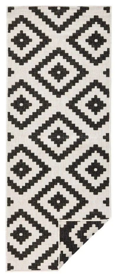 Covor adecvat pentru exterior NORTHRUGS Malta, 80 x 250 cm, negru - crem