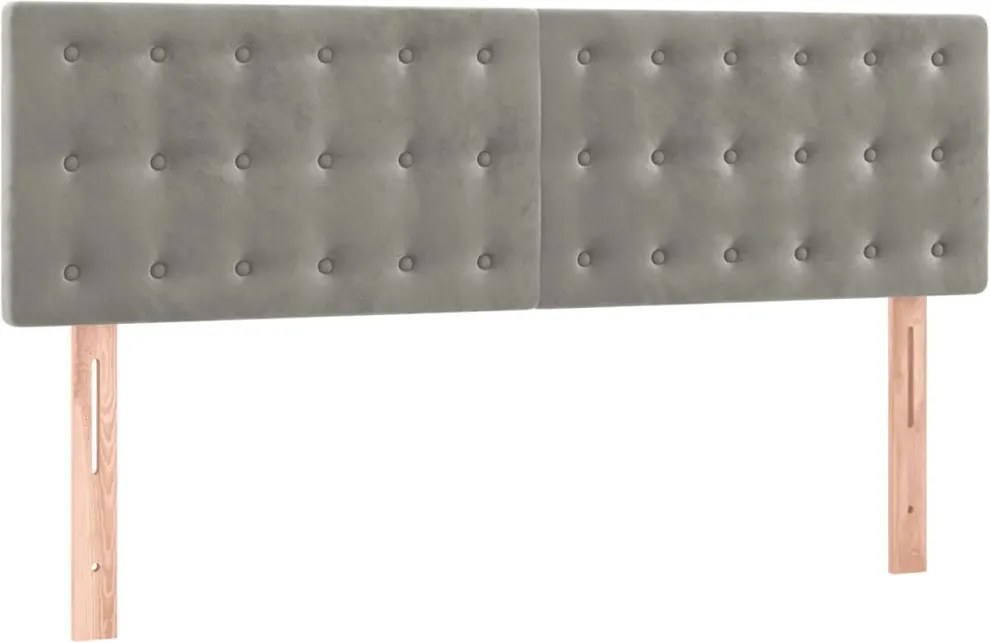 vidaXL Tăblii de pat, gri deschis, 144x5x78/88 cm, catifea