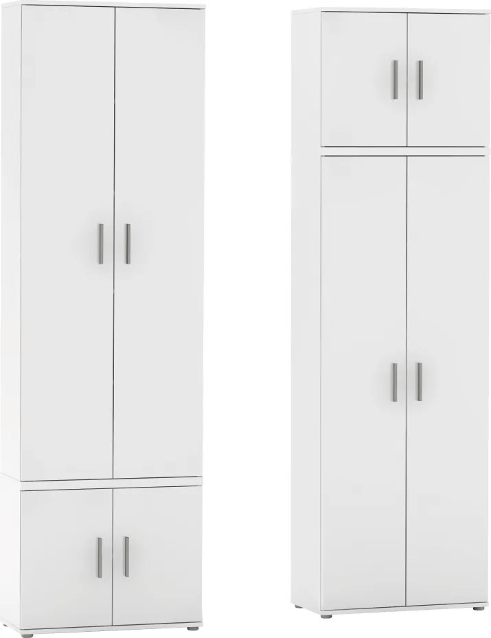 Dulap, poliţe, cu două uşi, alb, SERVO TIP 1