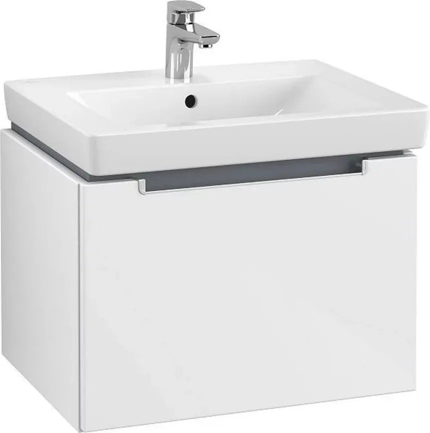 Set dulap baza si lavoar suspendat Villeroy&Boch Subway 2.0 alb lucios 60 cm