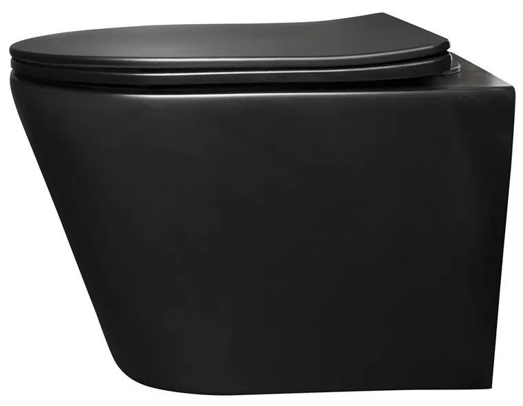 Toaletă fără ramă Milos BLM, montată pe perete