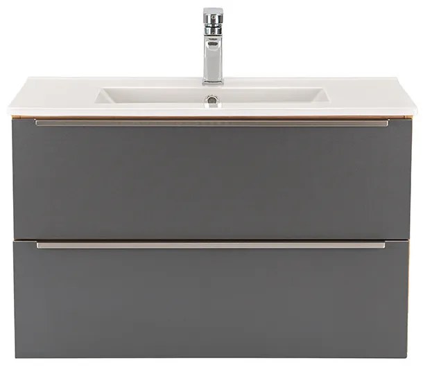 Dulap inferior Vario Trim 80 cu lavoar stejar-antracit