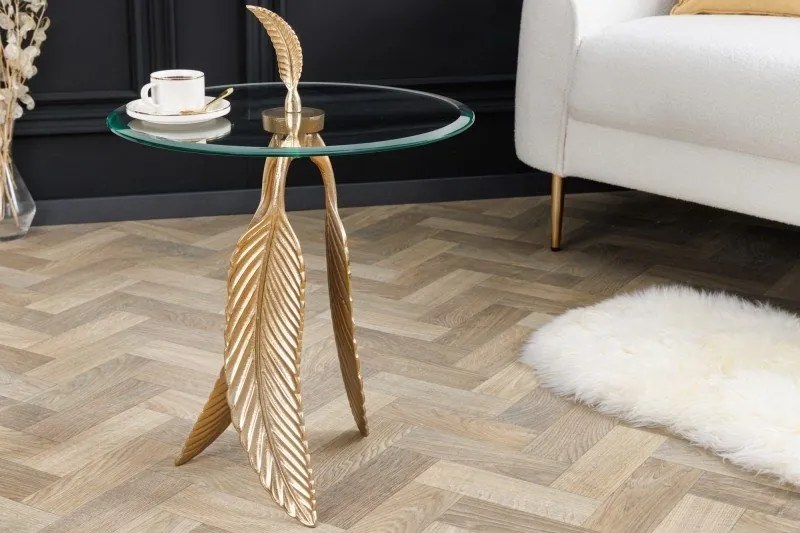 Masuta auxiliara design unicat Faether 65cm gold