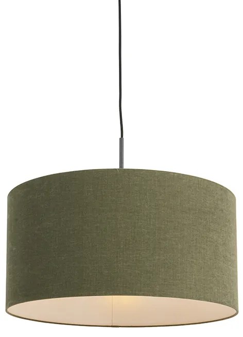 Lampă suspendată neagră cu abajur verde 50 cm - Combi 1