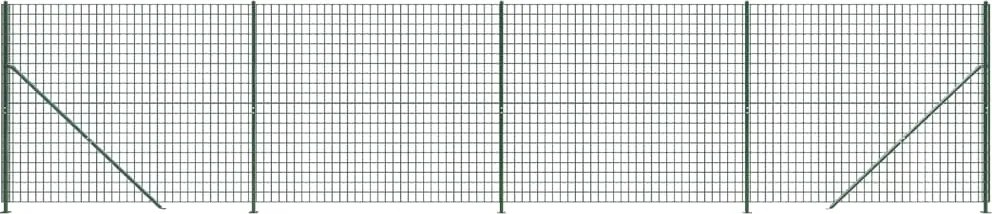 vidaXL Gard plasă de sârmă cu bordură, verde, 2,2x10 m