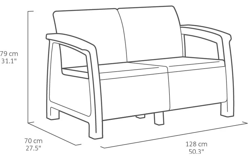 Set mobilier de grădină gri închis pentru patru persoane Corfu – Keter