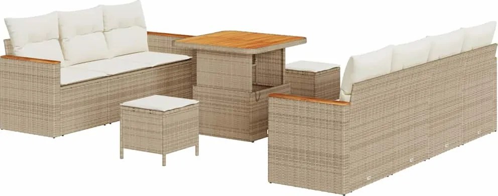 vidaXL Set de canapele pentru grădină 14 pcs Bej și crem poliratan