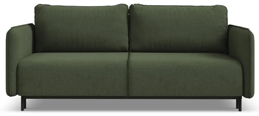 Canapea verde extensibilă/cu spațiu de depozitare 226 cm Luana – Makamii
