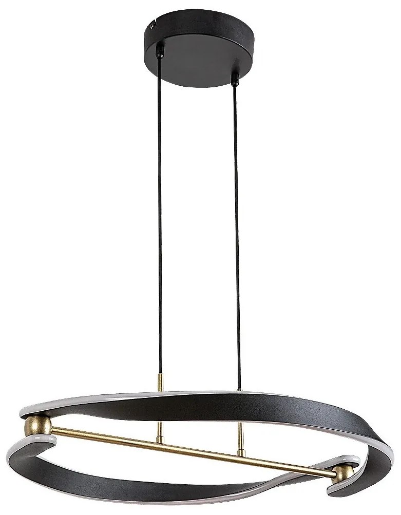 Lustra LED suspendata din metal negru auriu Adalind