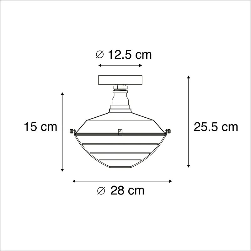 Plafoniera industriala argintiu antic 25.5 cm - Course