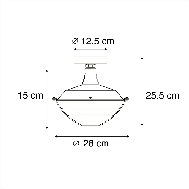 Plafoniera industriala argintiu antic 25.5 cm - Course