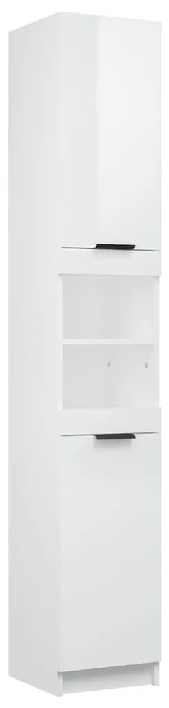 811328 vidaXL Dulap de baie, alb extralucios, 32x34x188,5 cm, lemn compozit