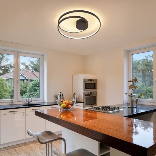 Brilagi - Plafonieră reglabilă TWISTER LED, 48W, 230V, Ø 50 cm, negru, cu telecomandă