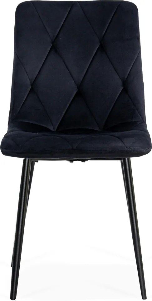 Scaun living din catifea cu structura metalica BUC 210 negru
