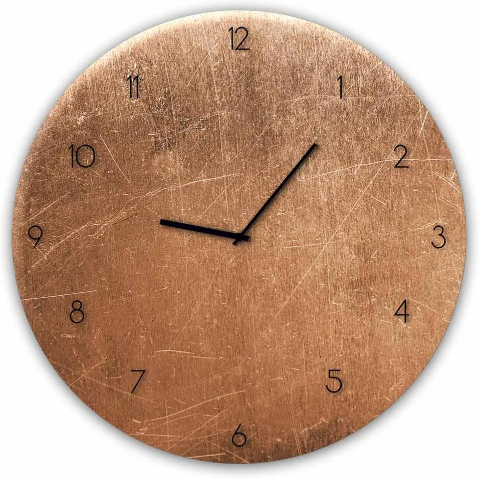 Styler Ceas de perete din sticlă - Copper | Dimensiuni: 30x30 cm
