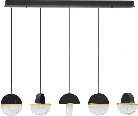 Lustra decorativa liniara cu 5 pendule LED 2700K DORIN