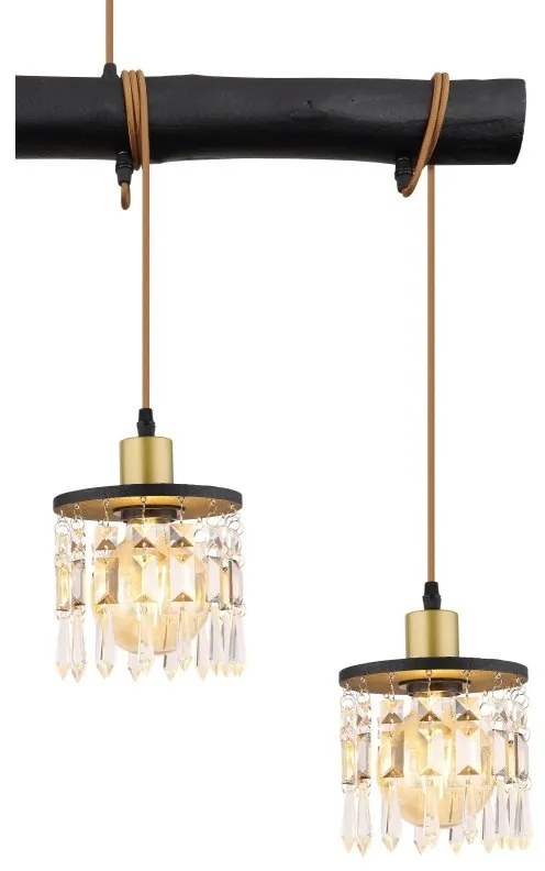 Lustra suspendata design modern COMMA alama mat, negru