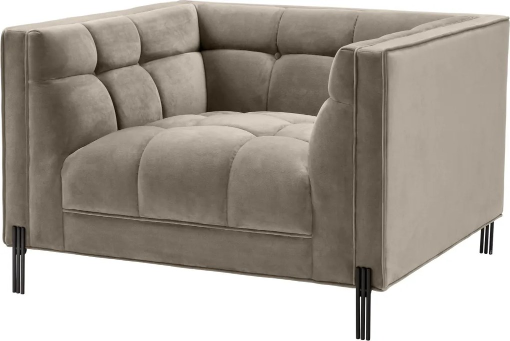 Fotoliu elegant design LUX Sienna, catifea greige 113385 HZ