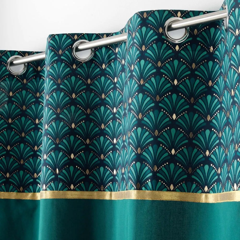 Draperie petrol din bumbac 140x240 cm Artchic – douceur d'intérieur
