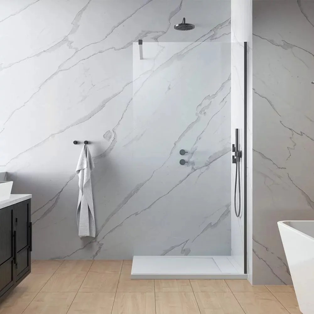 Paravan de dus tip Walk-in Radaway Modo New II GunMetal periat-transparent 65 cm sticla securizata 8 mm