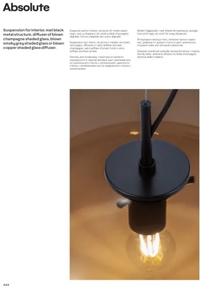 Lustră pe cablu ABSOLUTE 1xE27/42W/230V gri Redo 01-1619