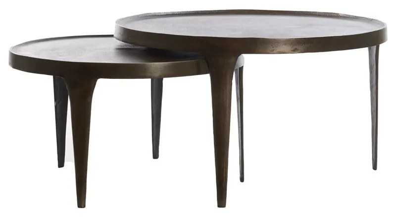 Măsuțe de cafea maro 2 buc. rotunde ø 75 cm Tobias – Light &amp; Living